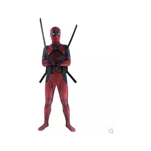 Deadpool Cosplay Costume Man Deadpool-Costumes Adult Wade Wilson Spandex Lycra Nylon Zentai bodysuit Second Skin Tight