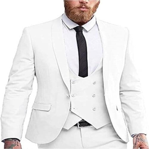 Colorful 3 Pieces Mens Wedding Suits Slim Fit Shawl Lapel Business Single Breasted Vest Costume Formal Terno Masculino Clothing