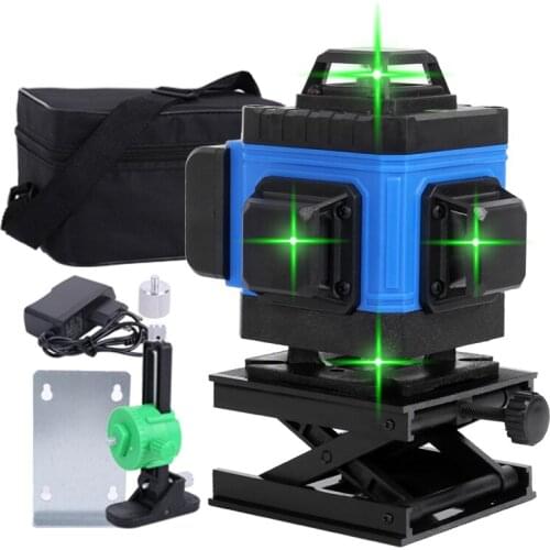 Laser level 12/16 Lines 3D 4D Laser Automatic Self-leveling 360 Horizontal And Vertical Green Beam Cross Lines Indoors Outdoors