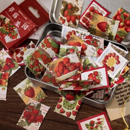 30box Kawaii Strawberry Fruit Stamp Decorative Sticker Scrapbooking Diy Stick Label Diary Stationery Album Handbook Stickers