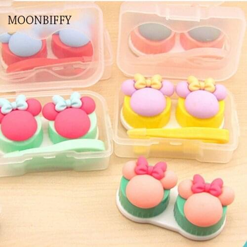 Lovely Multicolor Mini Little Bowknot Portable Contact Lens Case for Women Gift Kit Holder Contact Lenses Box