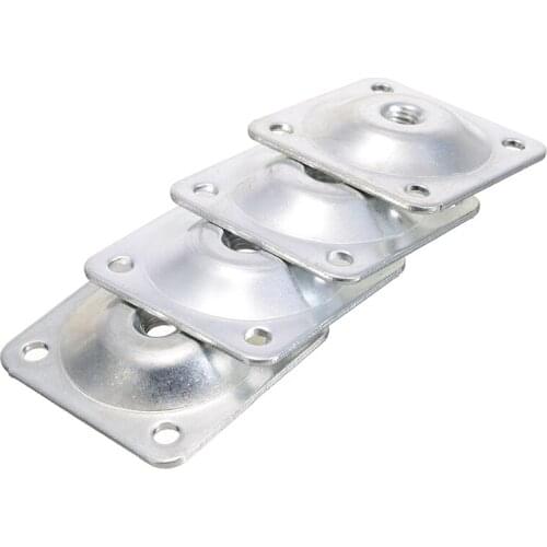 4PC Furniture Leg Mounting Plate Screw Hardware Accessories Home Gardening Sofa Coffee Table Square Iron Plate Gasket