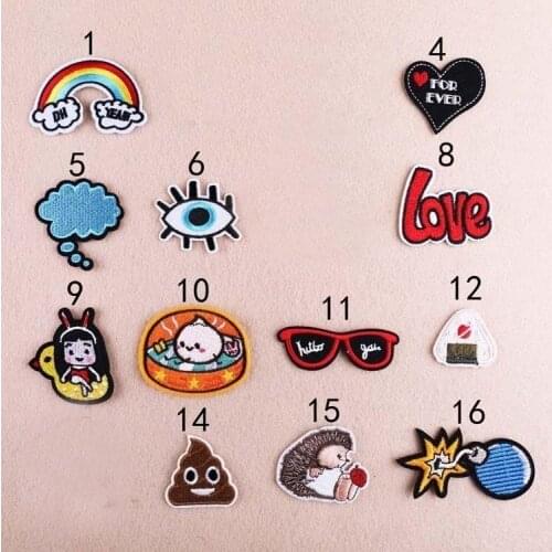 Cartoon embroidery patch combination set animal alphabet rainbow stickers can be used for DIY decoration of children cloth holes