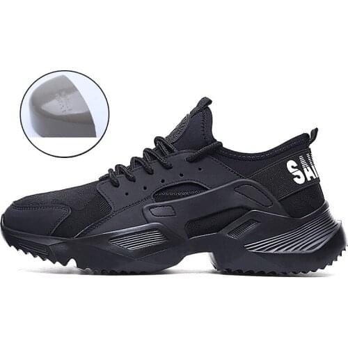 Dropshipping Mens Steel Toe Cap Safety Boots Ultra-light Soft Bottom Breathable Anti-smashing Work Shoes Casual Sneaker For Men