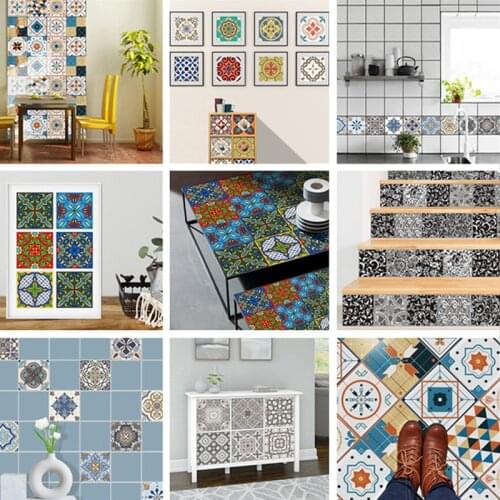 3D Crystal Tile Stickers Mosaic DIY Self Adhesive Waterproof Hard Wall Stickers for Table Cabinet Kitchen Bathroom Home Decor