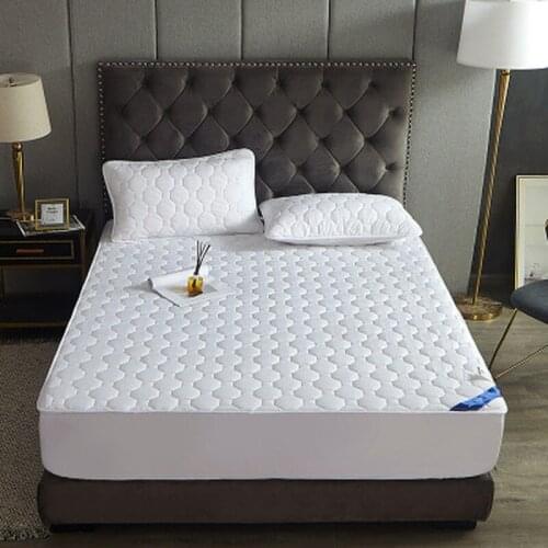 New Thicken Quilted Mattress Cover King Queen Quilted Bed Fitted Bed Sheet Anti-Bacteria Mattress Topper Air-Permeable Bed Pad