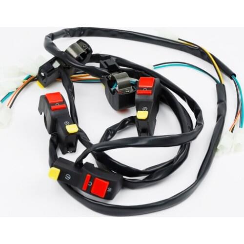 Motorcycle Switch 22mm 7/8" Handlebar Electric Starter Start & Stop ATV ON/OFF Button Flameout with 4 Wire Connection