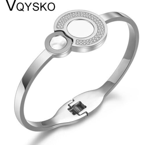 316L Stainless Steel Float Crystal Bracelet bangles for women Stainless steel Floating Jewelry Accessories Bangles