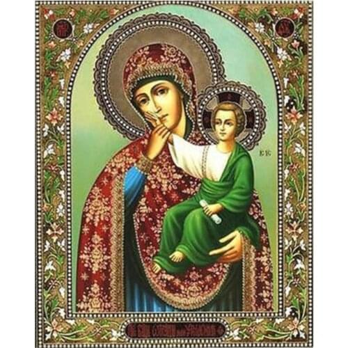 Religion diamond painting virgin mary kid full drill rhinestone embroidery picture mosaic sticker diamond tapestry wall paper