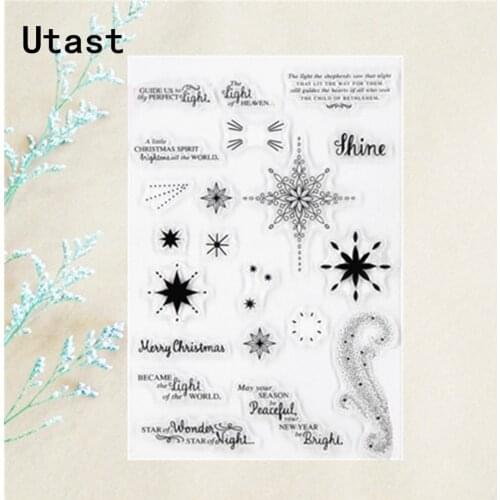 Snowflake Star Shine Clear Silicone Stamps /Transparent Rubber Stamp for DIY Scrapbooking /Photo Album Decorative Craft Making