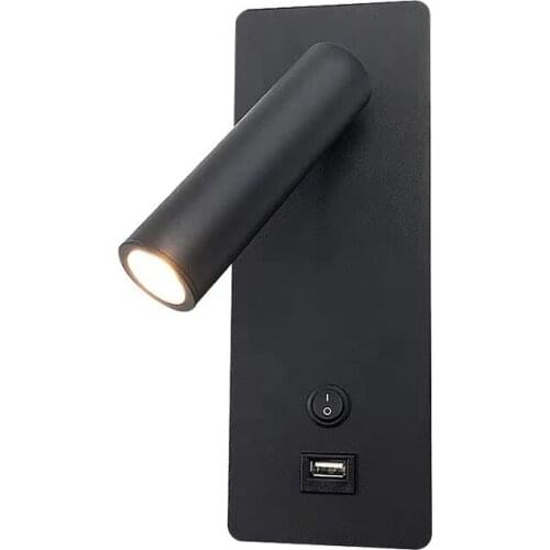 Modern simple Nordic wall lamp with USB adjustable angle