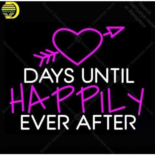 Wedding Neon Sign Days Until Happily ever After Neon Bulbs Sign Beauty Display Accesaries neon light Room restaurant Advertise
