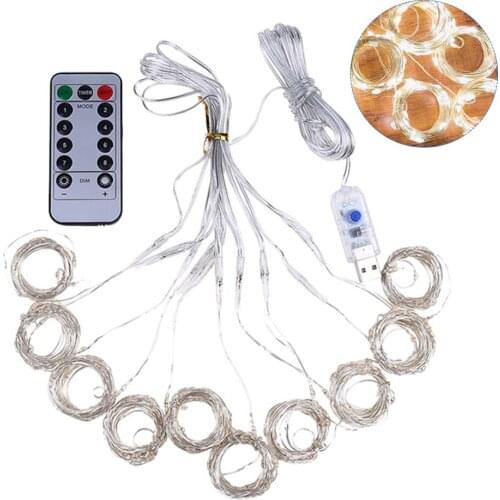 3*2M/3*1M Led Usb Curtain Light For Festival Home Decor Waterproof Copper Wire 8 Modes Lamp String Lights With Rf Remote