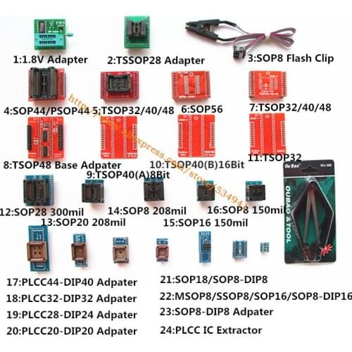 TSOP48 SOP44 SOP56 TSSOP28 SOP28 1.8V SOP8 adapter Flash Clip /socket PLCC44 32 28 20 for TL866 CS/A TL866II PLUS programmer