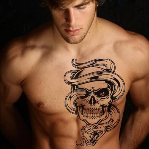 Temporary Tattoo Sticker Cool Men Fashion Punk Skull Pattern Tattoo Arm Body Art Large Fake Sleeve Shoulder Tatto