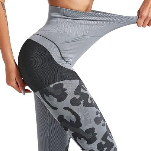 Womens Leggings High waist Seamless Yoga Pants Female Sexy Camouflage Hollow Fitness Pants Running Sports Fitness Leggings GYM