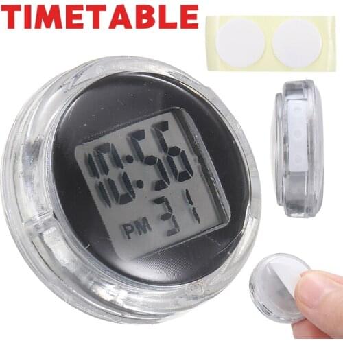 1PC Motorcycle Waterproof Mini Digital Clock Stick-On With AG4 Button Battery For Moto Bike Office Locker