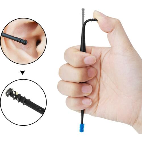 1PC Soft Silicone Double Head Ear Cleaner Spiral Swab Ear Wax Removal Tool Remover Ear Cleaning Sticks