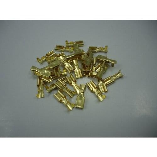 200pcs/lot 3.8 female terminal block brass wire connector splice