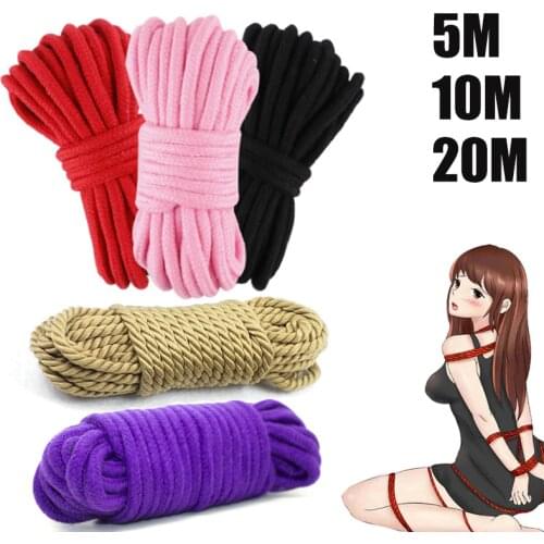 5M/10M/20M Thicken Sex Cotton Rope Bdsm Bondage Shibari Restraint Rope Slave Roleplay Sex Toys For Couple Adult Game Sex Product