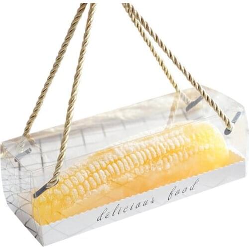 500pcs/lot 18.5cm*6.5cm*6.5cm clear transparent packing box With tray Baked cookie Birthday Gift cake box SN2428