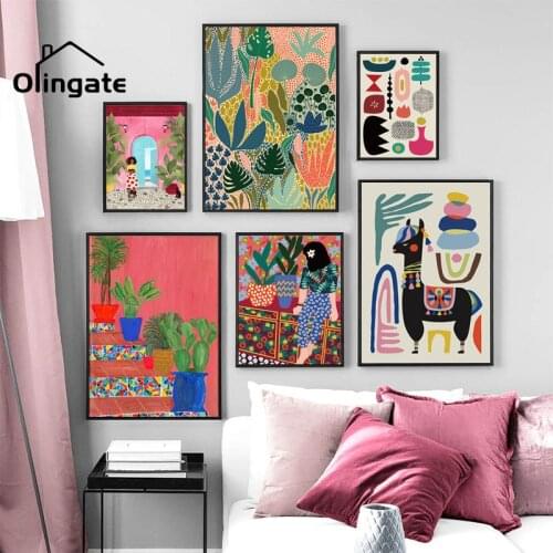 Abstract Garden Plants Wall Art Modern Multicolored Picture Canvas Posters and Prints One Piece Canvas Art Room Home Decor