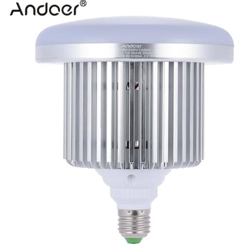 Andoer Photo Studio Light Photography 135W LED Lamp Light Bulb 132 Beads 5500K E27 Photographic Lighting