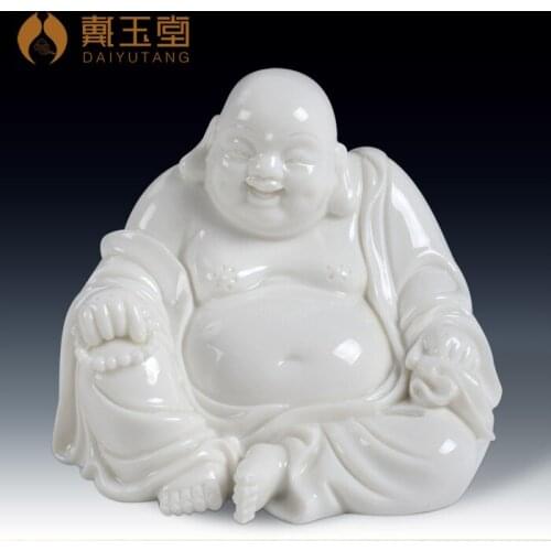 Dehua white porcelain of high-grade ceramic home furnishing articles desktop accessories / 4 inch bead maitreya D19-21