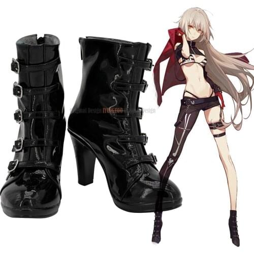 FGO Alter High Heel Boots Cosplay Fate Grand Order Jeanne d'Arc Alter Cosplay Boots Black Shoes Custom Made