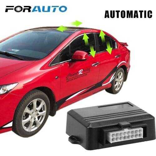 FORAUTO Car Power Window Roll Up Closer Remotely Close Windows Car Alarm Systems For 2/4 Doors 12V Car Auto Close Windows