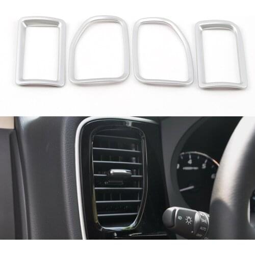 Chrome For Mitsubishi Outlander 2014 2015 2016 2017 2018 Air outlet decorative frame dashboard conditioning hole decorative