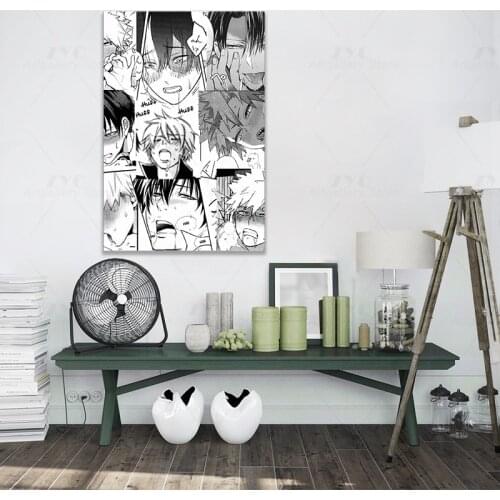 Anime Yaoi Guys Ahegao Hentai Collage Art Poster Wall Hanging Painting Artwork Painting for Home Decor Dorm Office
