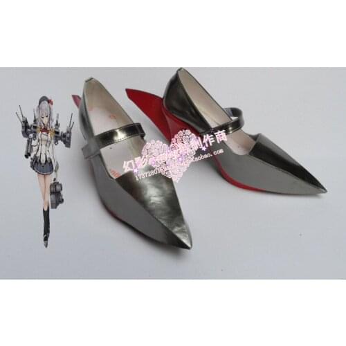 Kantai Collection Kashima Halloween Girls Silver Cosplay Shoes Boots