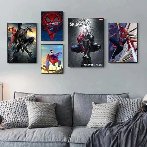 Canvas Painting Spiderman Character Marvel Avengers Superhero Series Posters and Prints Modern Wall Pictures for Kid Home Decor