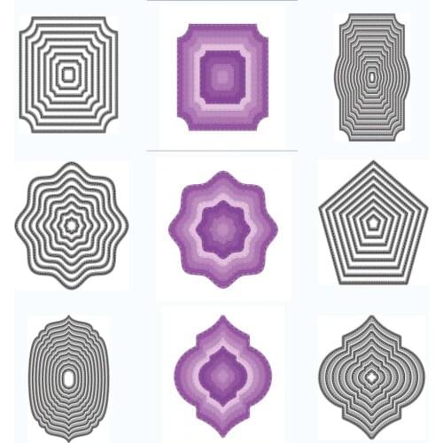 Square Star Heart Rectangle Circle DIY Craft Metal Cutting Die Scrapbook Embossed Paper Card Album Craft Template Stencil Dies