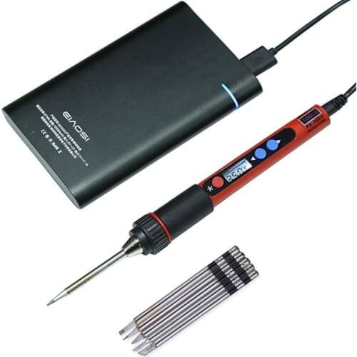 LCD Digital Adjustable 5V 10W Portable Lead-Free BAG Temperature USB Soldering Iron Welding Rework Tools