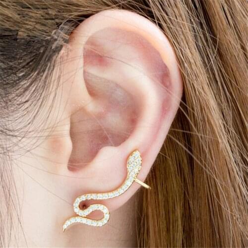 Copper Gold Snake Earrings For Woman Stainless Steel Pin Earrings Jewelry Accessories Best Gift For Friend