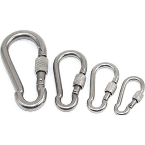 M6/M8/M10 Multifunctional 304 Stainless Steel Spring Snap Carabiner Quick Link Lock Ring Hook snap shackle Chain Fastener Hook