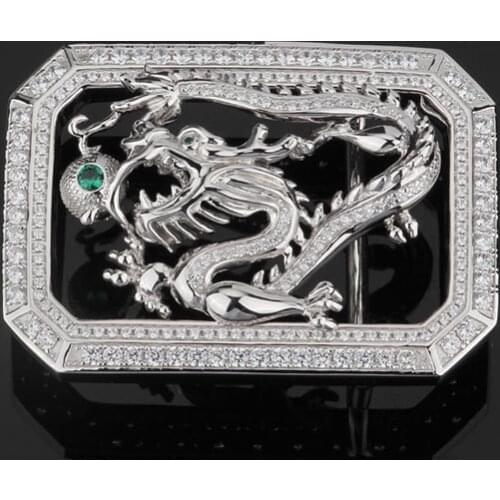 925 Sterling Silver dragon mens buckle buckles handmade (without belt) A2360