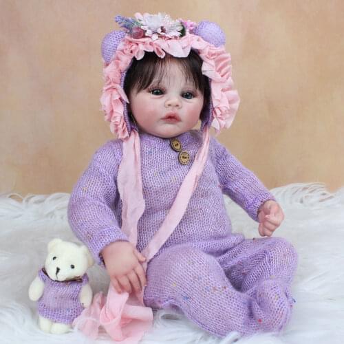48 CM 3D Skin Tone Visible Veins Soft Silicone Reborn Baby Doll Toy For Girl 19 Inch Cloth Body Child Dress Up Boneca Lifelike