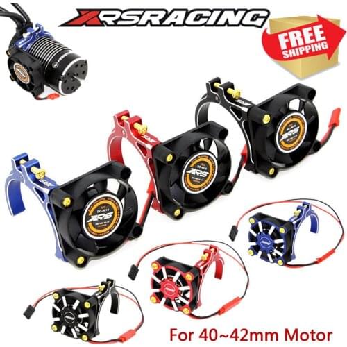 New water proof RC Car xrsracing motor radiator heat sink fan bracket cooling monster truck 40 42mm with grid cover protecter