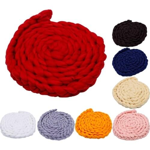 Handmade Wool Knitting Blanket Newborn Baby Photography Photo Props Backdrop Rug