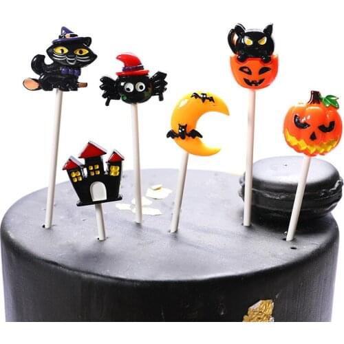 Halloween Resin Cake Topper Decoration Ghost Building Pumpkin Spider Cake Insert Party Party Funny Dress Up Supplies