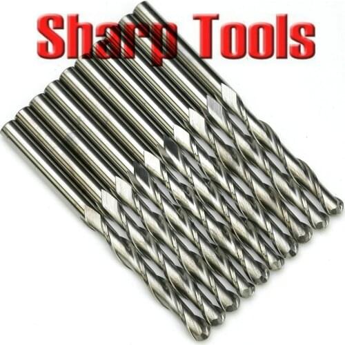 Durable 10pcs 4*32MM Two Flutes Ball Nose End Mills, Tungsten Carbide Cutter, Wood Router Tools, Beautiful Emboss, FREE Shipping