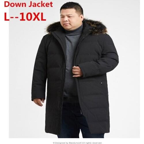 Plus 10XL 9XL 8XL 6XL winter 90% GOOSE DOWN Jacket male down parka thicken coat big fur collar harsh winter waterproof windproof
