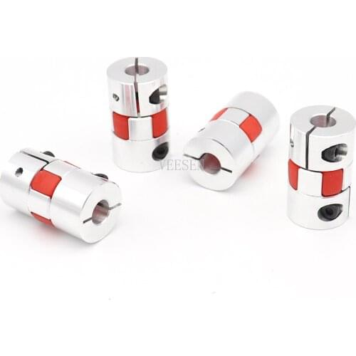 Jaw Coupler 4pcs 6.35x6.35 6.35mm D20L34 Aluminium Shaft Plum Coupling Motor Connector Flexible shaft CNC Parts