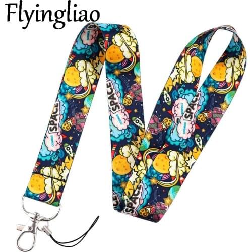Universe Planet Space Lanyard for Keys Phone Cool Neck Strap Lanyard for Camera Whistle ID Badge Cute webbings ribbons Gifts