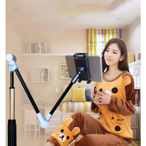 Folding Long Arm Tablet Phone Holder Stand For IPad 5-13 Inch Strong Lazy Bed Desktop Phone Mount For IPhone 11 X Living Bracket