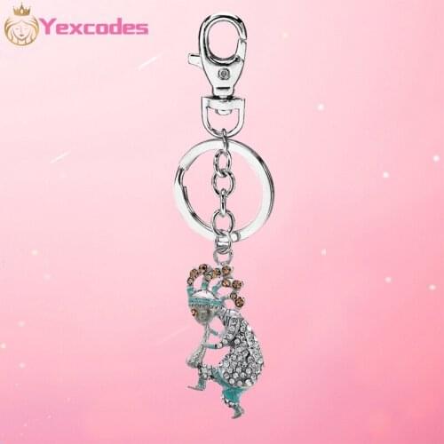 Rhinestone Crystal Key Chain Wallet Bag Car Charm Key Ring Buckle Clasp Gift Silver Plated Fashion Retro Pop Charm Metal