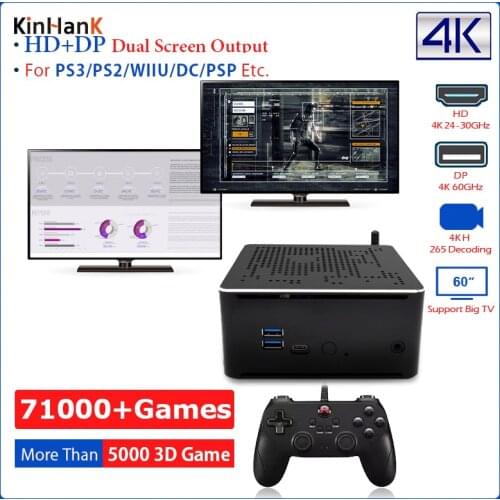 Super Console X Mini PC Box Built-in 63000 Retro Games For PS2/WII/DC/PSP/N64 Win10 Pro + Batocera Game System Dual Channel DDR4